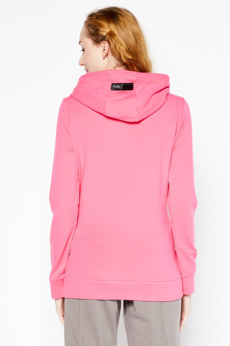 PHILIPP PLEIN Plein Sport Women Sportswear Fit Long Sleeves Training Sweatshirts, Pink - Image 4